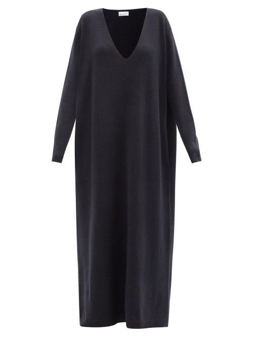 Raey - Clean V Knit Dress - Womens - Dark Navy