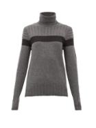 Matchesfashion.com Fusalp - Utopia Panelled Roll-neck Wool-blend Sweater - Womens - Grey