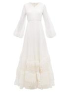 Matchesfashion.com Roksanda - Viola Bubble Appliqu Silk Organza Gown - Womens - Ivory