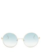 Matchesfashion.com Cartier Eyewear - Premire De Cartier Round Metal Sunglasses - Womens - Blue Silver