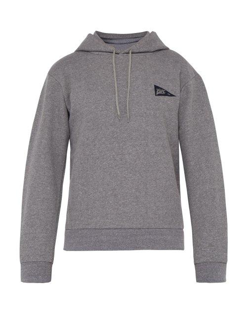 Matchesfashion.com A.p.c. - Bernard Logo Print Hooded Sweatshirt - Mens - Dark Grey