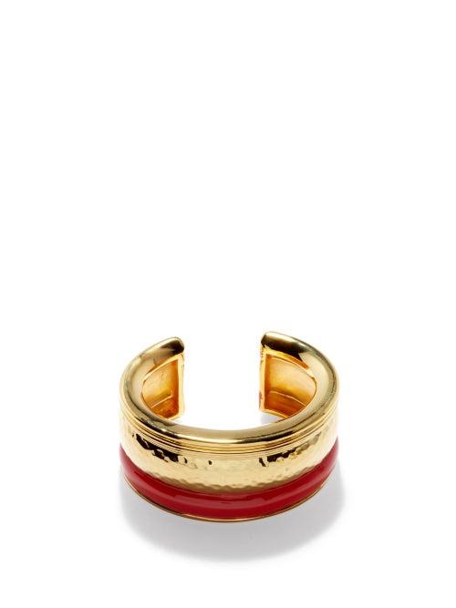 Matchesfashion.com Aurlie Bidermann - Venice Enamel Gold-plated Cuff - Womens - Pink Gold