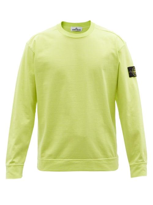 Stone Island - Logo-patch Cotton-fleece Sweatshirt - Mens - Yellow