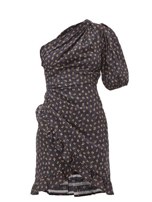 Matchesfashion.com Isabel Marant Toile - Esthera Floral-dot Cotton-voile Mini Dress - Womens - Navy Multi
