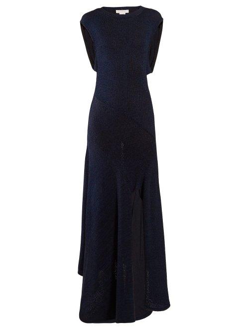 Matchesfashion.com Chlo - Open Back Knitted Midi Dress - Womens - Navy