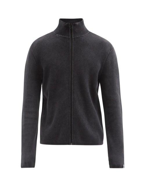 Matchesfashion.com Rag & Bone - Dexter Zipped Ribbed Organic-cotton Jacket - Mens - Black
