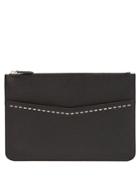 Fendi Stitch-embellished Grained-leather Pouch