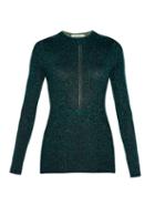 Christopher Kane Open-stitch Metallic-knit Sweater