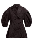 Matchesfashion.com Simone Rocha - Floral Jacquard Double Breasted Jacket - Womens - Black