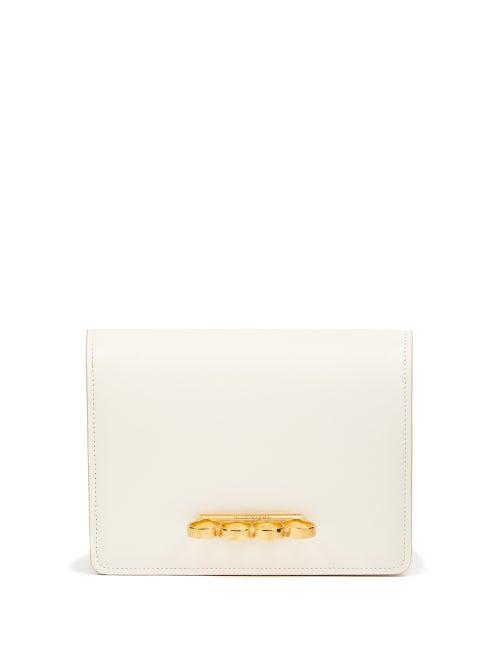 Alexander Mcqueen - Four Ring Leather Shoulder Bag - Womens - White