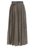 Matchesfashion.com Missoni - Metallic-stripe Pleated Midi Skirt - Womens - Black Multi