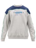 Matchesfashion.com Ader Error X Maison Kitsun - Logo Embroidered Cotton Blend Sweatshirt - Mens - Grey