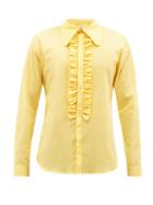 Molly Goddard - Matthew Frilled Cotton Shirt - Mens - Light Yellow