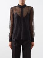 Nili Lotan - Gaia Geometric-lace Shirt - Womens - Black