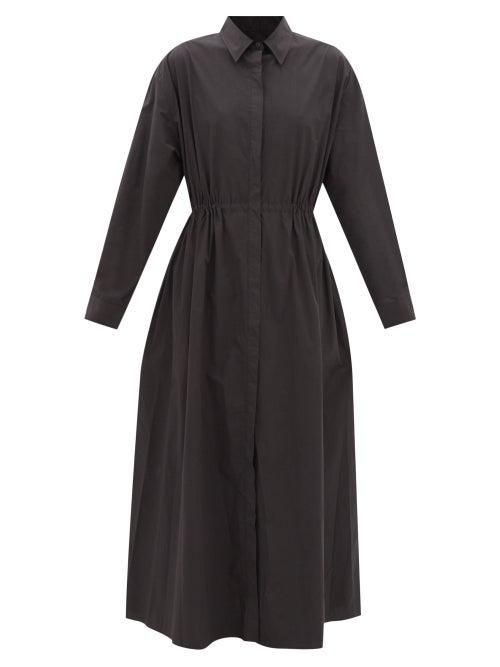 Matteau - Organic-cotton Poplin Shirt Dress - Womens - Black