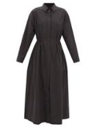 Matteau - Organic-cotton Poplin Shirt Dress - Womens - Black