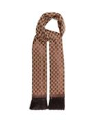 Matchesfashion.com Gucci - Fringed Gg And Lurex Wool-blend Scarf - Womens - Brown Multi