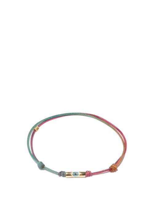 Luis Morais - Evil Eye 14kt Gold & Cord Bracelet - Mens - Multi