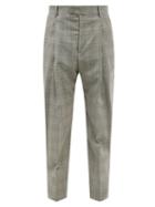 Alexander Mcqueen - Prince Of Wales-check Pleated Wool Trousers - Mens - Grey Multi