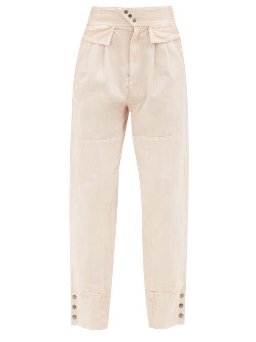Sea - Augustine High-rise Pleated Jeans - Womens - Cream Multi