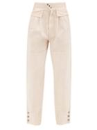 Sea - Augustine High-rise Pleated Jeans - Womens - Cream Multi
