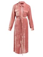 Matchesfashion.com Sies Marjan - Imogen Corduroy Effect Silk Blend Shirtdress - Womens - Pink