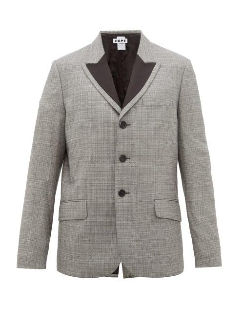 Matchesfashion.com Hope - Spark Checked Single Breasted Blazer - Mens - Grey