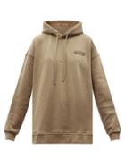 Ganni - Software Cotton-blend Hooded Sweatshirt - Womens - Brown Beige