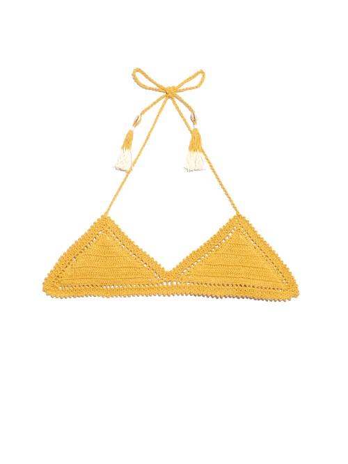 She Made Me Essential 70's Halter-neck Triangle Bikini Top