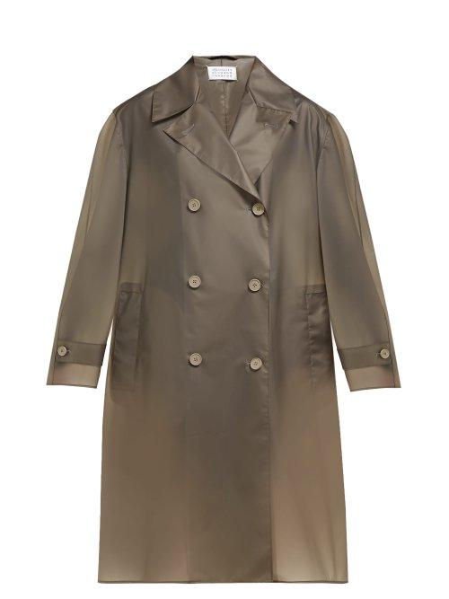 Matchesfashion.com Maison Margiela - Double Breasted Pvc Trench Coat - Womens - Grey