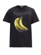 Matchesfashion.com Christopher Kane - Naturotica Banana-print Cotton T-shirt - Mens - Black