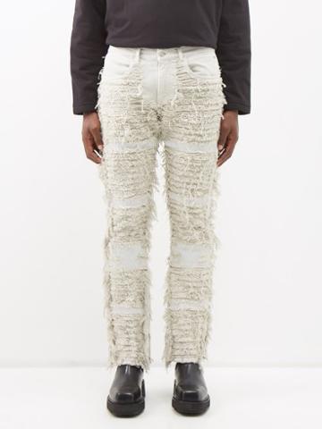 1017 Alyx 9sm - X Blackmeans Shredded-denim Jeans - Mens - Beige