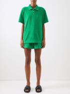 The Frankie Shop - Cairo Cotton-blend Terry Polo Shirt - Womens - Green