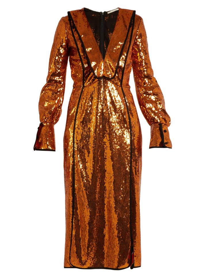 Marco De Vincenzo V-neck Sequin-embellished Dress