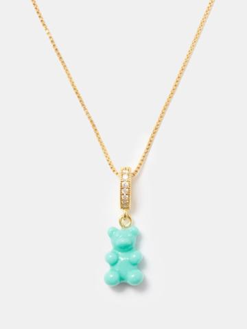 Crystal Haze - Nostalgia Bear Crystal & 18kt Gold-plated Necklace - Womens - Blue Multi