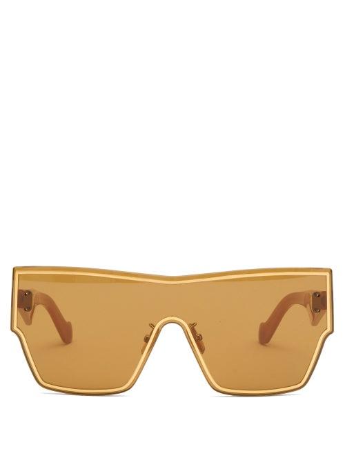 Matchesfashion.com Loewe - Shield-lens Acetate Sunglasses - Womens - Light Brown
