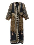 Matchesfashion.com Etro - Campeiro Wool-blend Brocade Coat - Womens - Black Gold