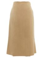 Matchesfashion.com Brock Collection - Piettraluna Fluted Hem Cotton Skirt - Womens - Beige