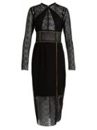 Matchesfashion.com Sophie Theallet - Zip Detail Guipure Lace Dress - Womens - Black