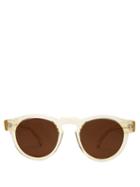 Matchesfashion.com Illesteva - Leonard Round Frame Acetate Sunglasses - Mens - Cream