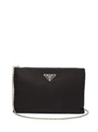 Matchesfashion.com Prada - Logo Plaque Padded Clutch - Womens - Black