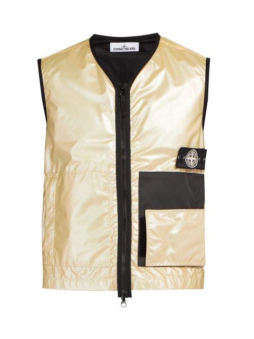 Matchesfashion.com Stone Island - Iridescent Technical Gilet - Mens - Silver