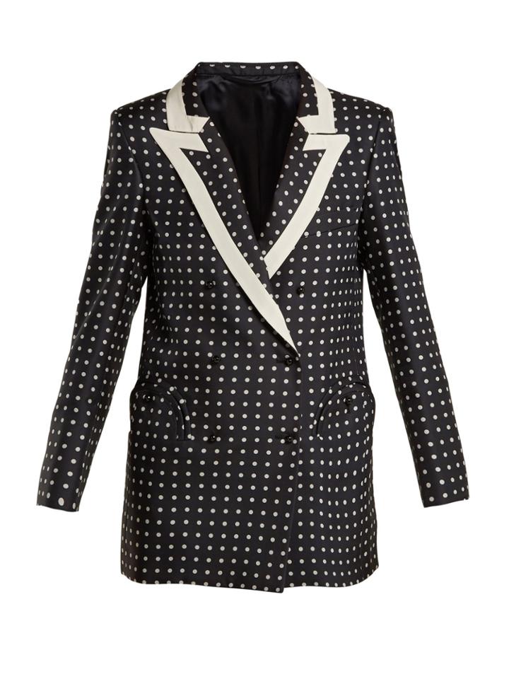 Blazé Milano Oh La La Polka-dot Silk-faille Blazer