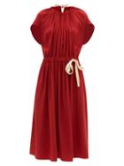 Matchesfashion.com Colville - Mccardell Drawstring Crepe Midi Dress - Womens - Red