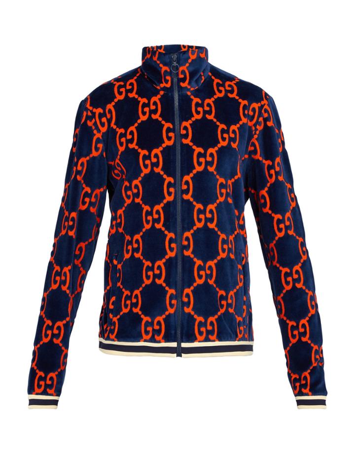 Gucci Gg Devor-velvet Bomber Jacket