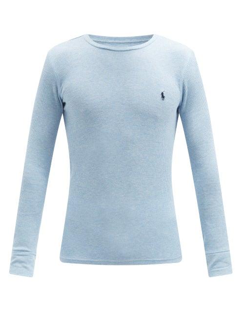 Matchesfashion.com Polo Ralph Lauren - Logo-embroidered Cotton-blend Pyjama Top - Mens - Light Blue