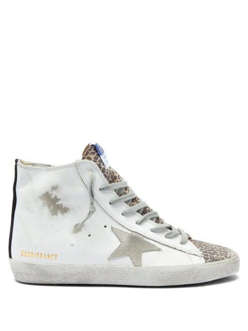 Matchesfashion.com Golden Goose - Francy High-top Leather Trainers - Womens - White Multi