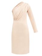 Matchesfashion.com Dodo Bar Or - Gorgiee Asymmetric One-shoulder Leather Dress - Womens - Light Pink
