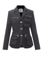 Marine Serre - Survival Recycled Cotton-blend Tailored Jacket - Womens - Navy