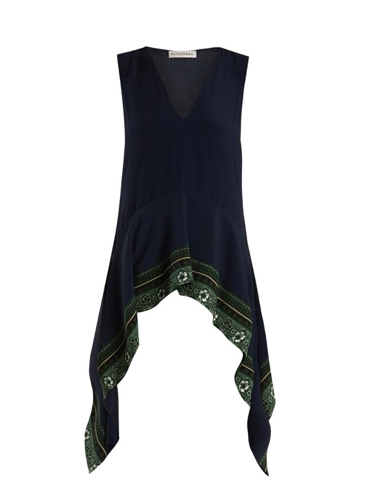 Altuzarra Didy V-neck Printed-hem Top